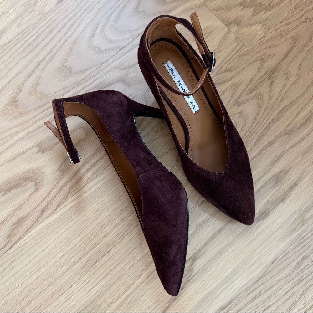 Burgundy Suede Heels by & Other Stories